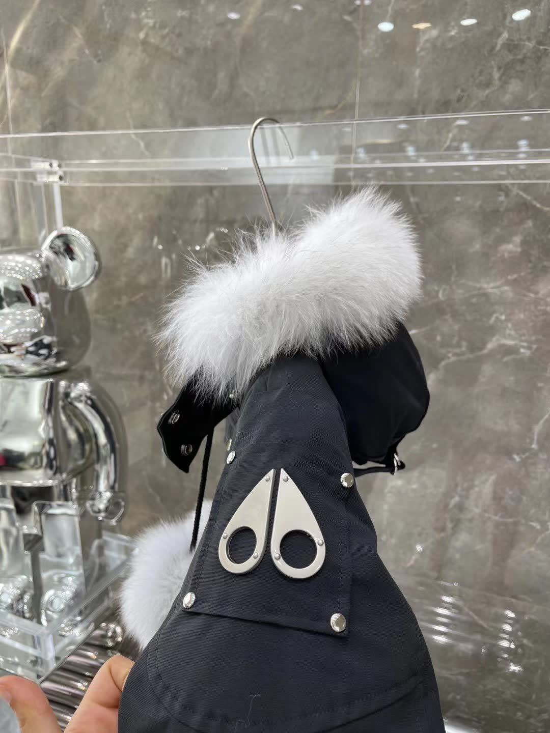 Moose Knuckles Fur Pom Bomber Jacket Moose Knuckles Fur Pom Bomber Jacket